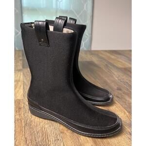 Aetrex Berries Black Neoprene Boots Women’s 7 M Mid-Calf Pull On Garden Outdoor